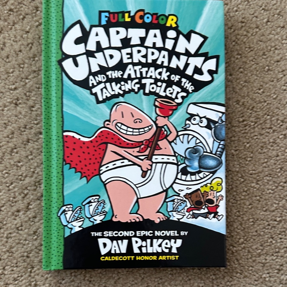 Scholastic Full Color Captain Underpants Book - Green and Blue